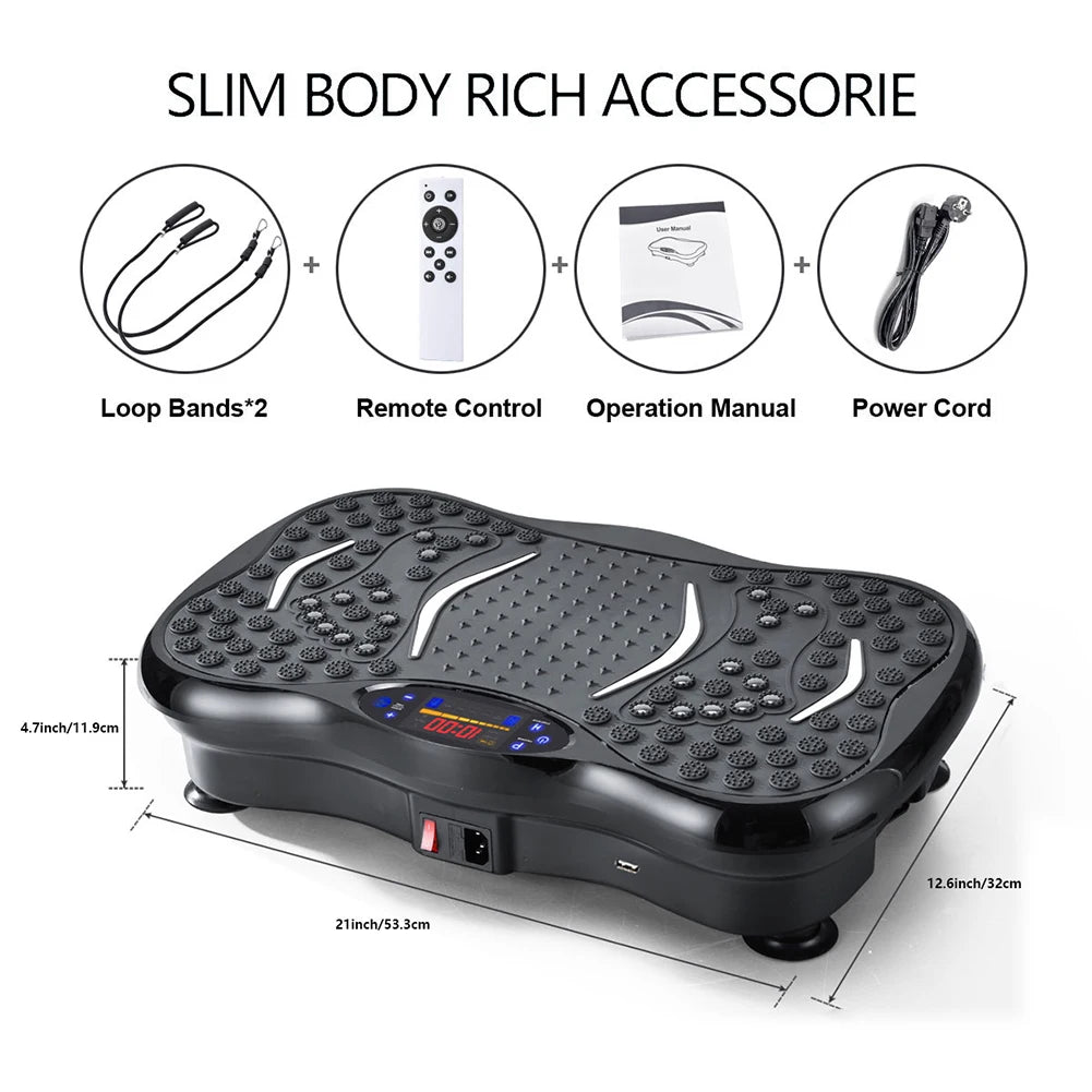 FitPulse™ Vibration Plate with Remote & Resistance Bands – Burn Calories & Boost Circulation at Home