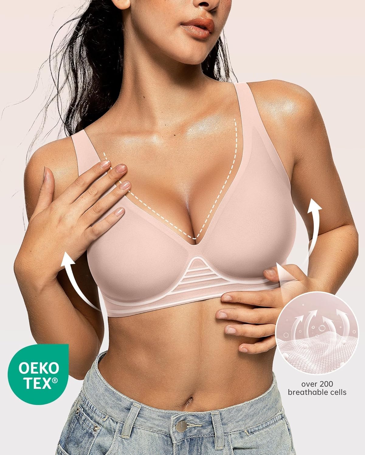 💗 VBRA™ Seamless Deep-V Comfort Bra