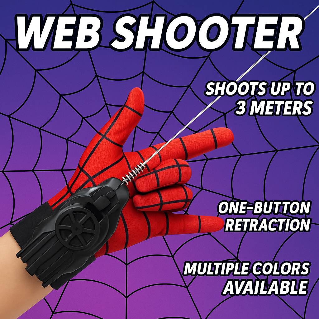 WebBlaster™ Kids Action Launcher Set – Safe Wrist Shooter with Sticky Wall Darts & Gloves