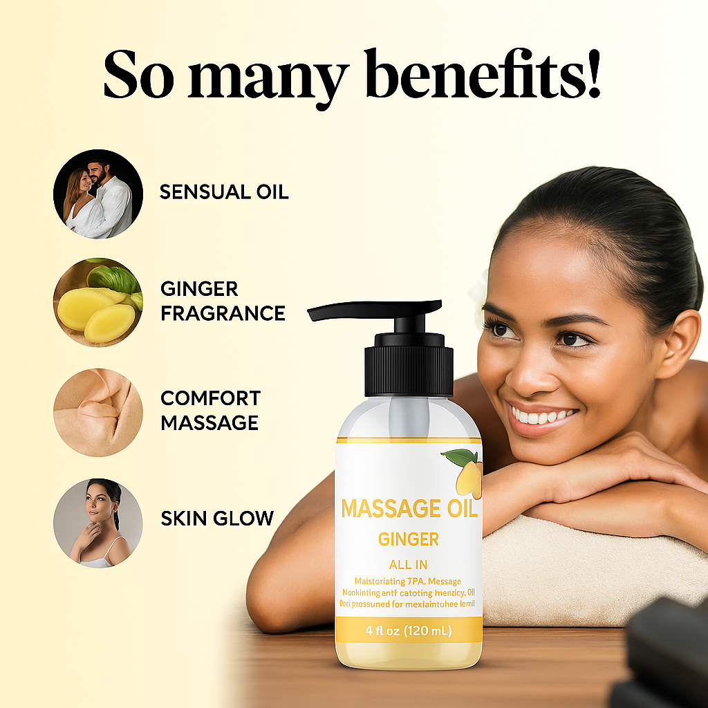 All-In™ Ginger Massage Oil – Relaxing Aromatic Skin Therapy (120ml)