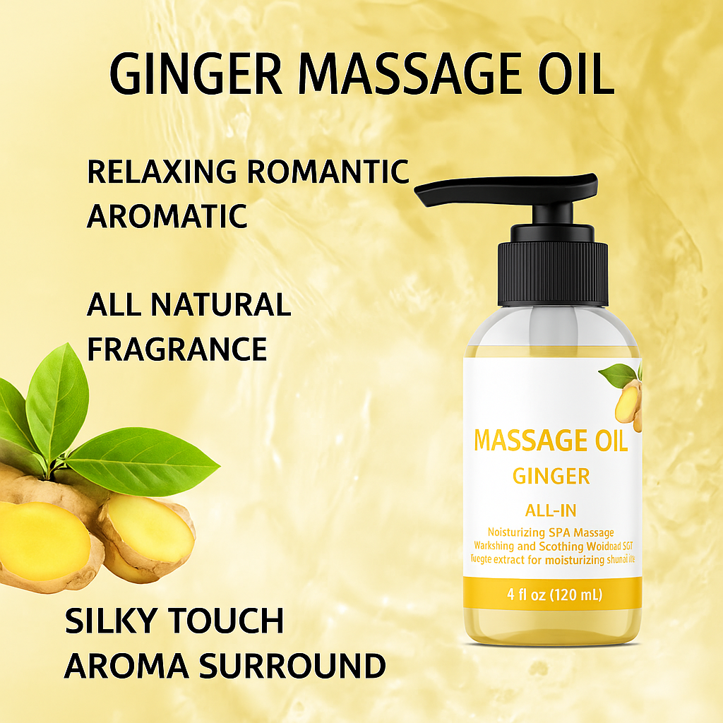 All-In™ Ginger Massage Oil – Relaxing Aromatic Skin Therapy (120ml)