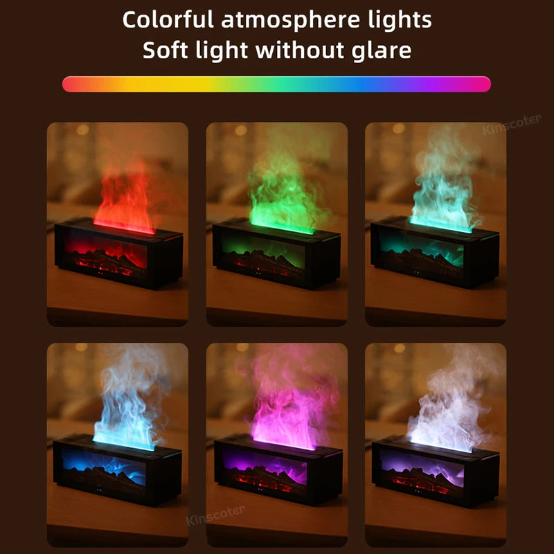 LumoFlame™ Mist Fireplace – Multi-Color Aromatherapy Flame Lamp