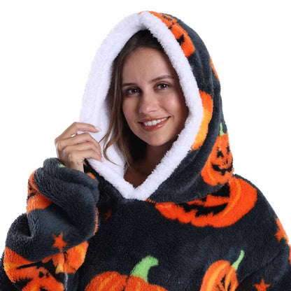 GhoulFleece™ Oversized Halloween Hoodie Blanket