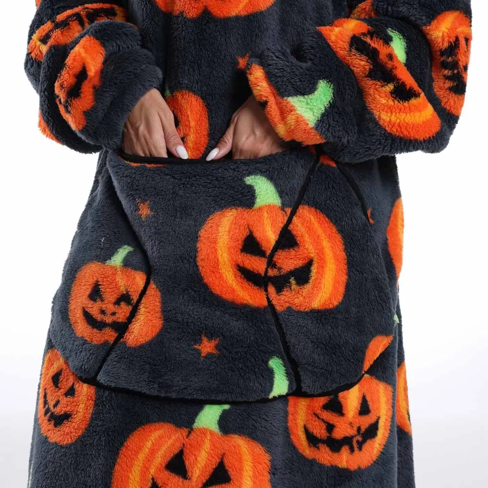 GhoulFleece™ Oversized Halloween Hoodie Blanket