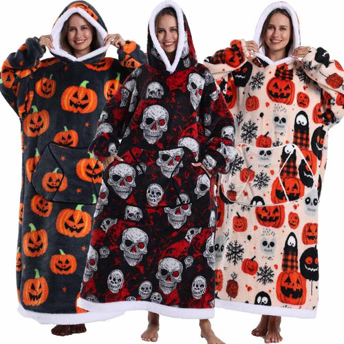 GhoulFleece™ Oversized Halloween Hoodie Blanket