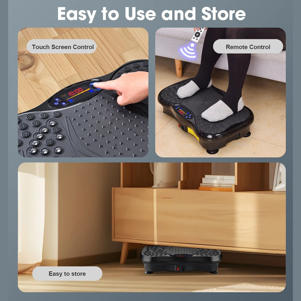 FitPulse™ Vibration Plate with Remote & Resistance Bands – Burn Calories & Boost Circulation at Home