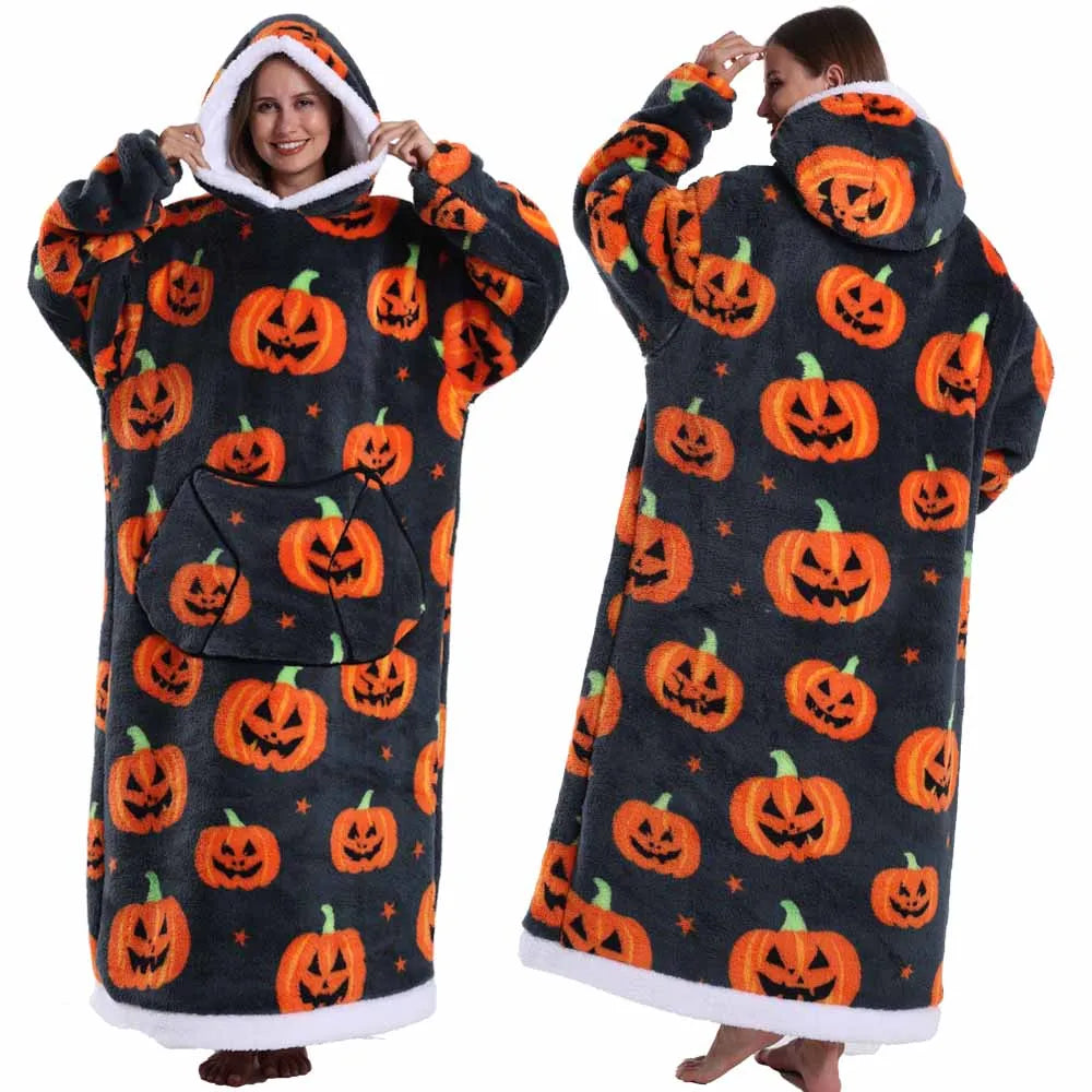 GhoulFleece™ Oversized Halloween Hoodie Blanket