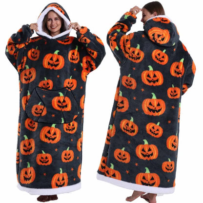 GhoulFleece™ Oversized Halloween Hoodie Blanket