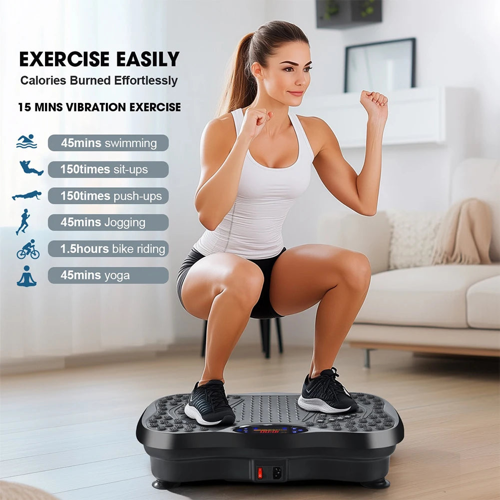 FitPulse™ Vibration Plate with Remote & Resistance Bands – Burn Calories & Boost Circulation at Home