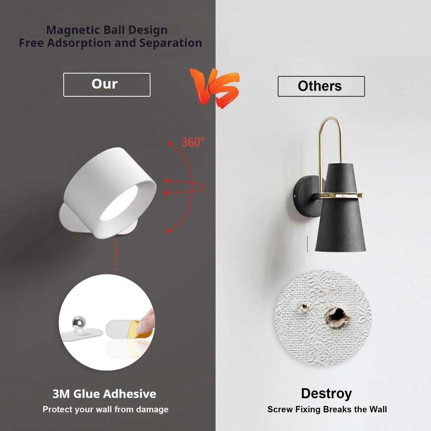 GlowNest™ Magnetic RGB Wall Light