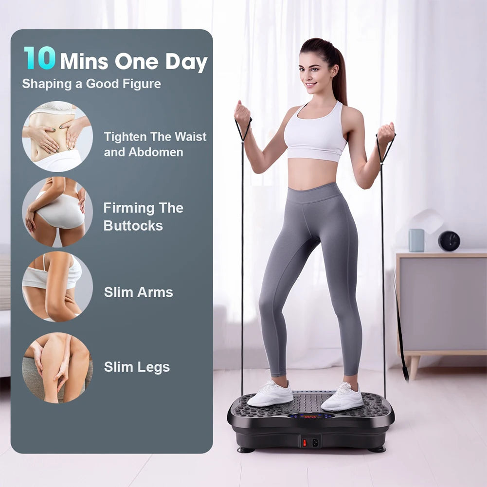 FitPulse™ Vibration Plate with Remote & Resistance Bands – Burn Calories & Boost Circulation at Home