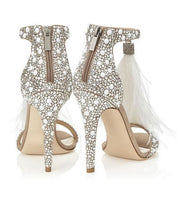 Feathered Sandals High Heels