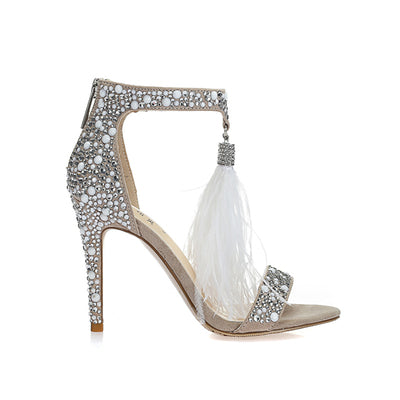 Feathered Sandals High Heels